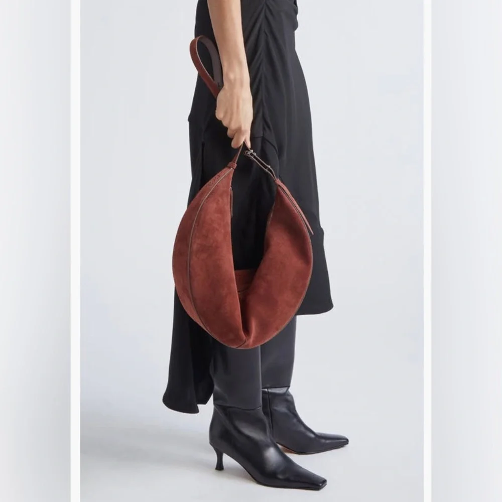NWT $1290 Proenza Schouler Slide Suede Hobo Bag in Rust!